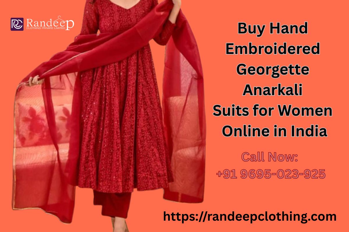 hand embroidered georgette Anarkali suits