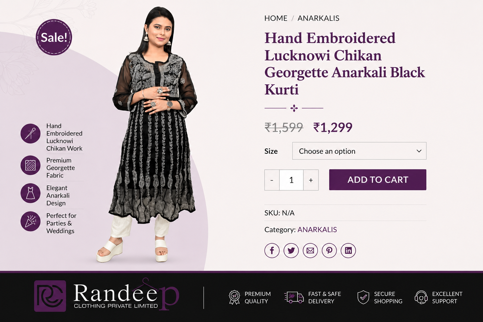 Buy Designer Anarkali Suits Online for Women | Randeep Clothing